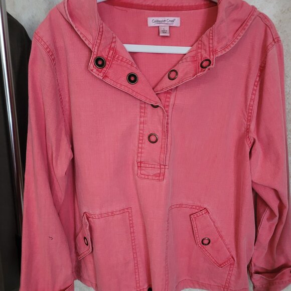 Coldwater Creek Tops - Coldwater Creek Tangerine Pullover Hoodie Shirt Size Large